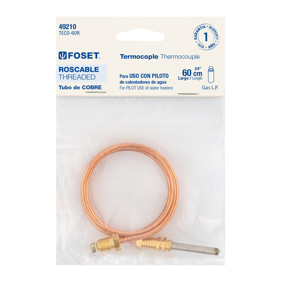Termocople 60 cm roscable, Foset Caja con 10, 49210