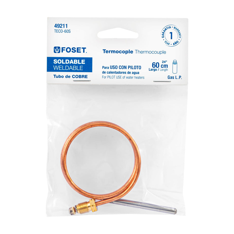 Termocople 60 cm soldable, Foset Caja con 10, 49211