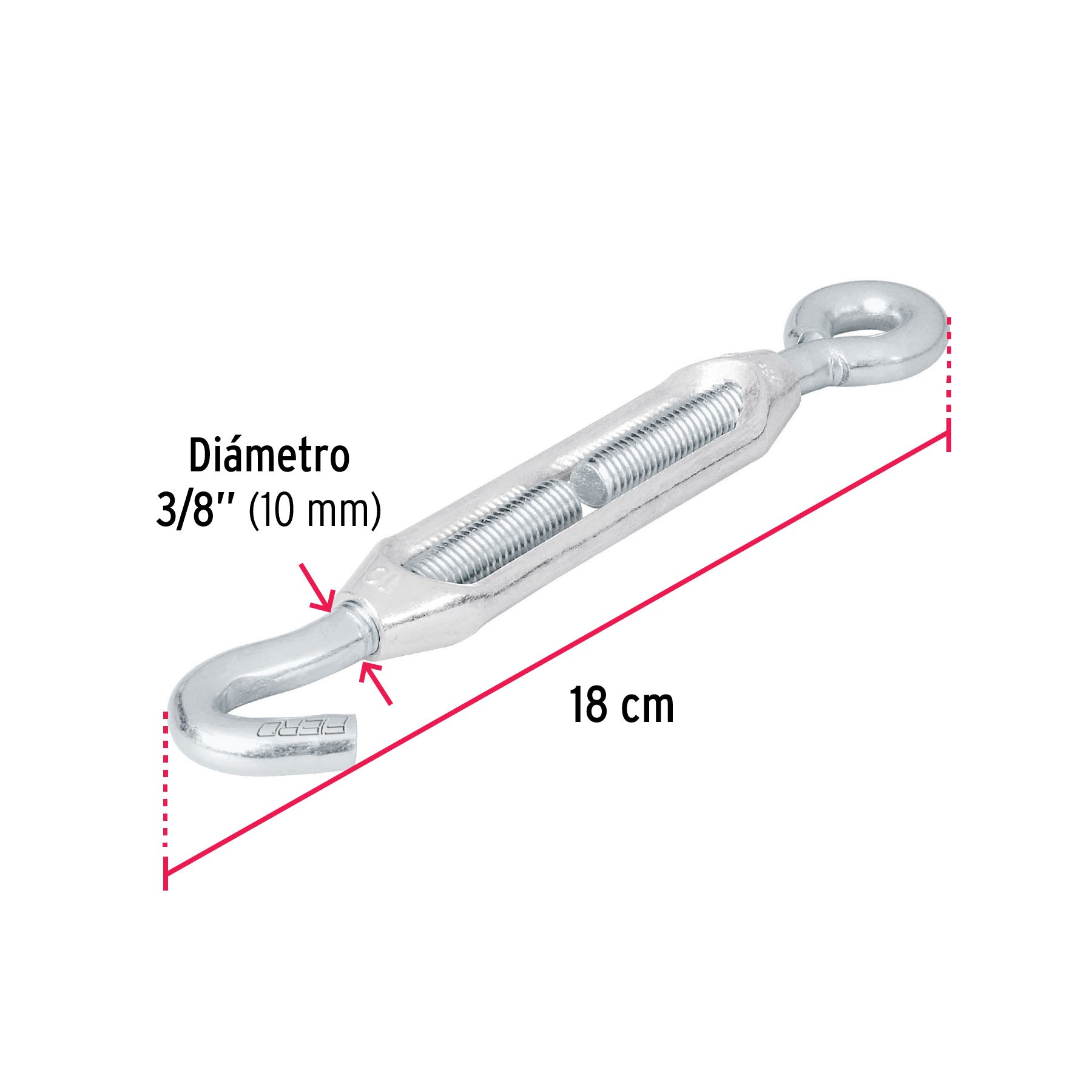 Tensor Vertical Caja Niveladora L 510/630 Mm - 22 X 25 Mm Para
