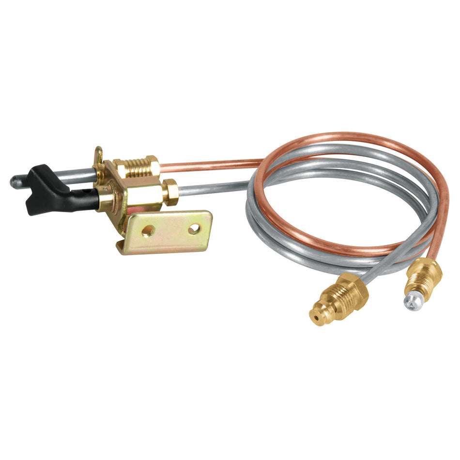 Termopar con piloto, tubo de aluminio, 60 cm, Foset Caja con 10, 46146