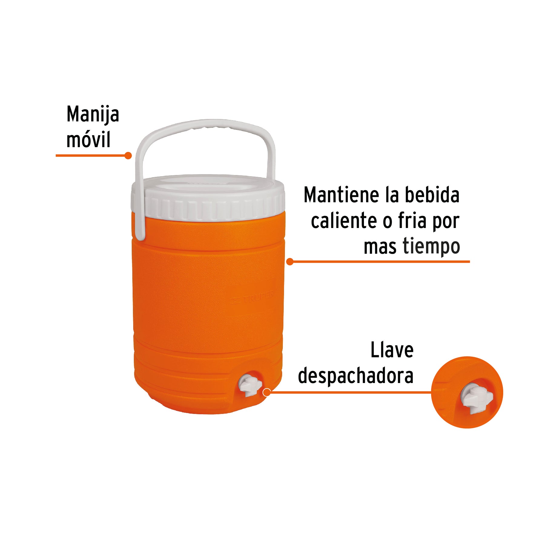 Termo con dispensador, 18 L, TRUPER, 62125