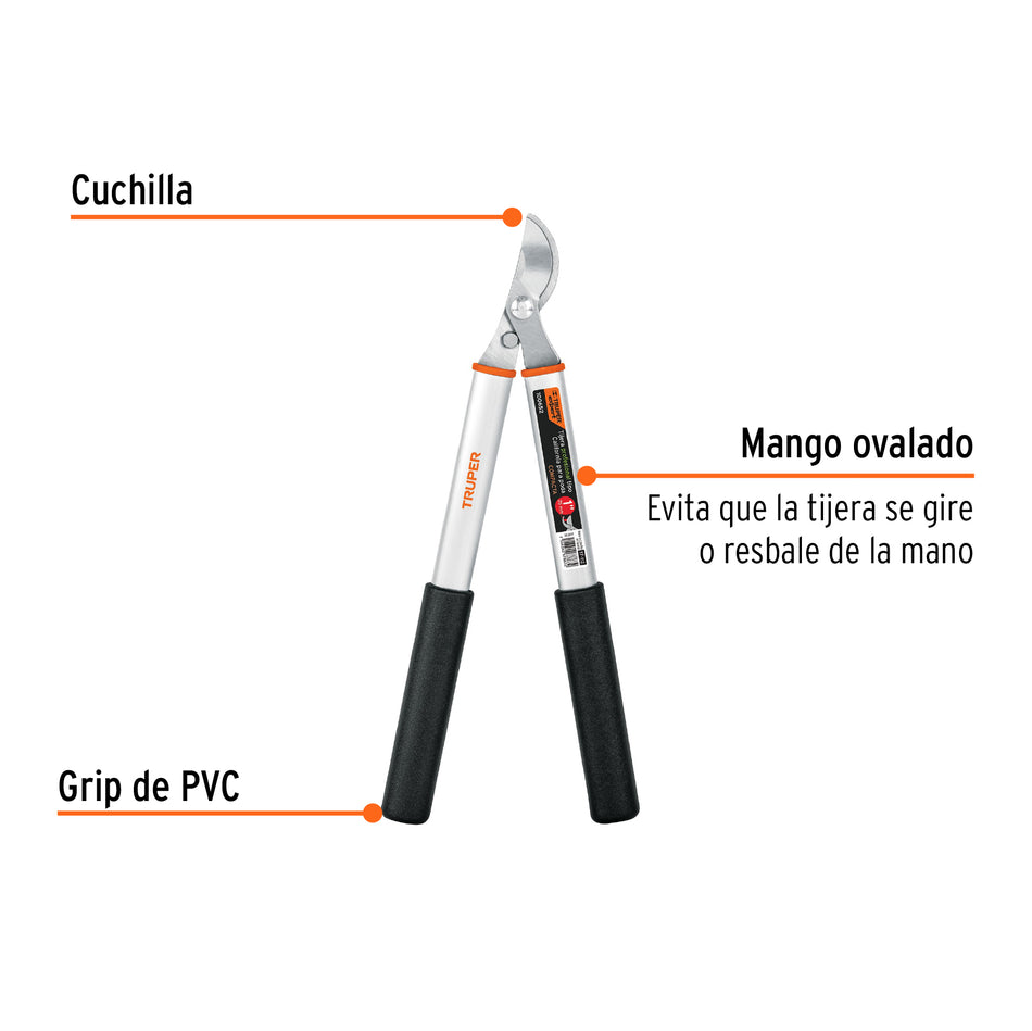 Tijera para ramas 38 cm, mgos de aluminio, TRUPER EXPERT Caja con 3, 100652