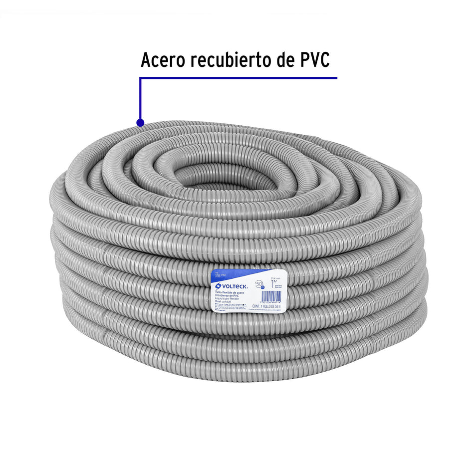 Rollo de 50 m de tubo flexible liquid tight de 1', Volteck, 47323