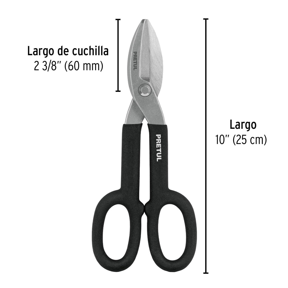Tijera para hojalatero 10', Pretul Caja con 4, 26050