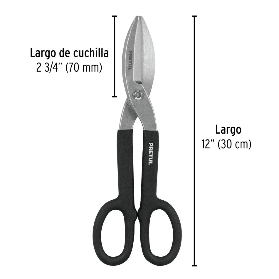 Tijera para hojalatero 12', Pretul Caja con 4, 26051
