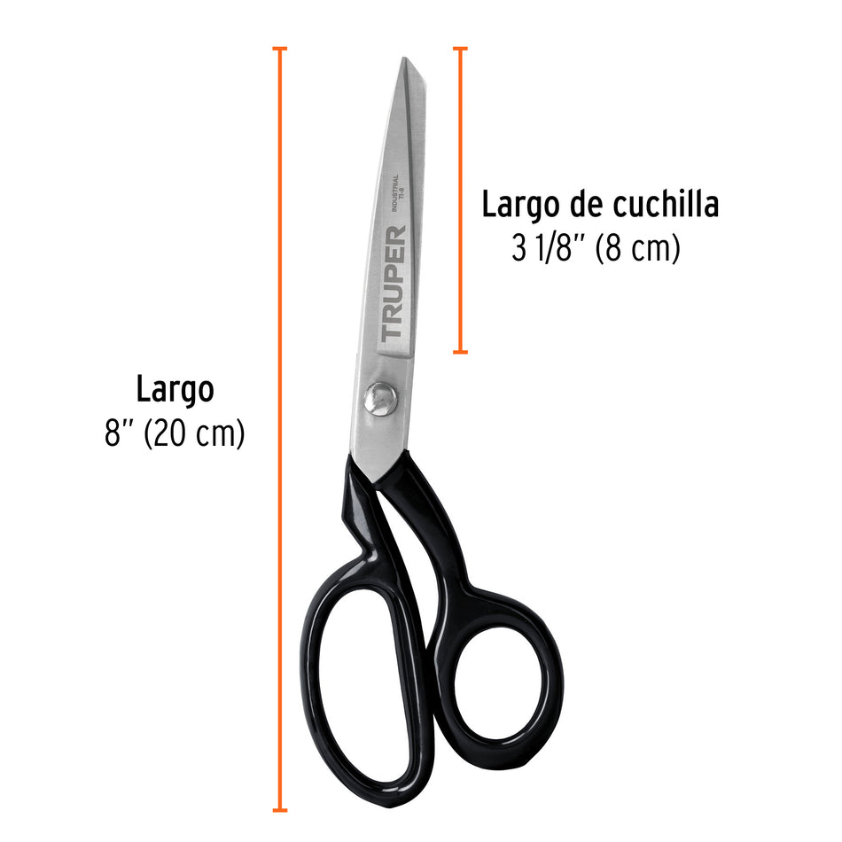 Tijera 8' industrial para sastre, TRUPER Caja con 3, 18550