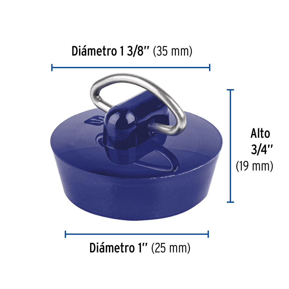 Tapón de PVC para lavabo, 26 a 35 mm, Foset Caja con 10, 49815