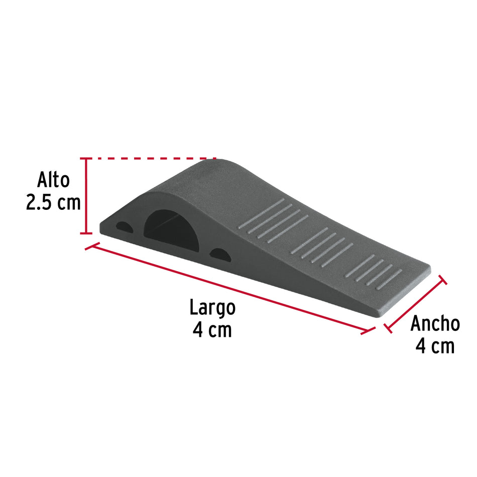 Cuña tope de caucho sintético para puerta de 12 cm, Hermex Caja con 12, 40165