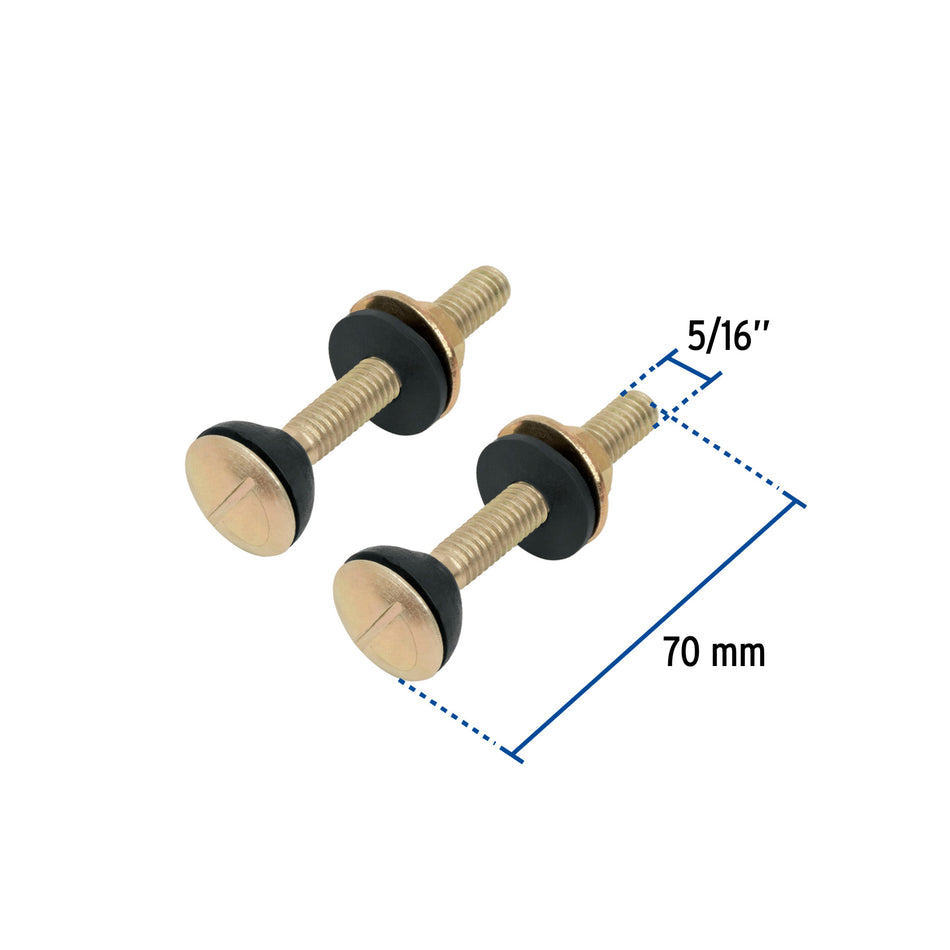 Bolsa con 2 tornillos 5/16' x 70 mm para tanque de WC a base Caja con 12, 49331