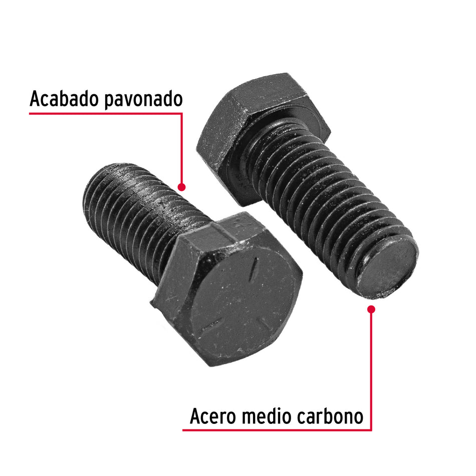 Bolsa con 40 tornillos 1/2' x 1-1/4' acero grado 5, FIERO Caja con 3, 44799
