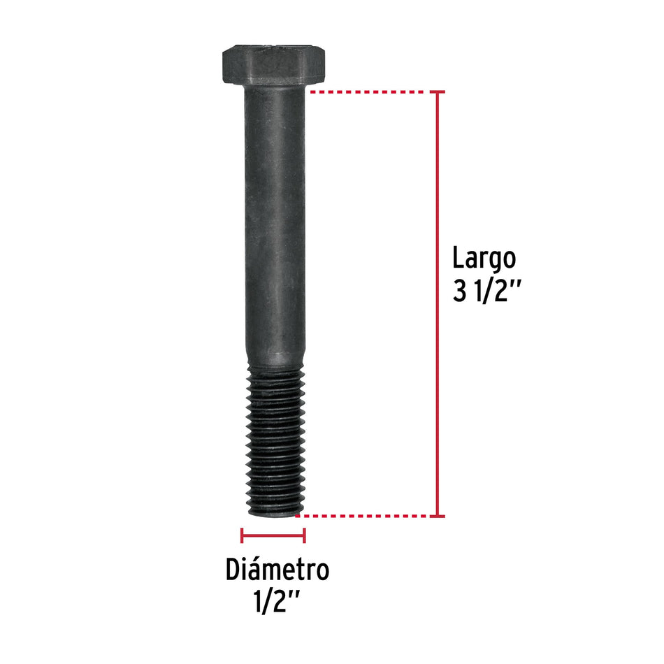 Bolsa con 20 tornillos 1/2' x 3-1/2' acero grado 5, FIERO Caja con 3, 44804
