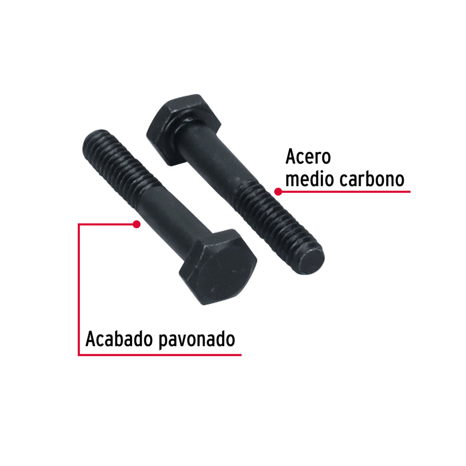 Bolsa con 80 tornillos 1/4' x 1-1/2' acero grado 5, FIERO Caja con 6, 44767