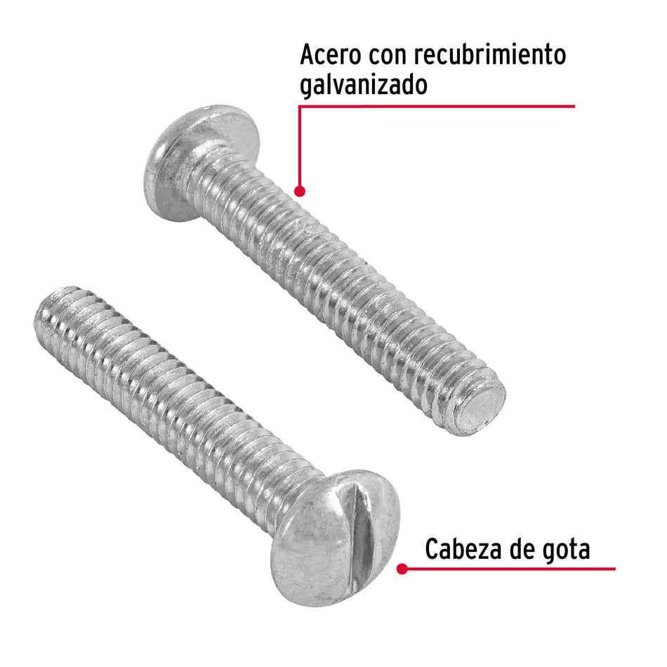 Bolsa con 80 tornillos 1/4 'x 1-1/2' tipo estufa, Fiero Caja con 6, 44628