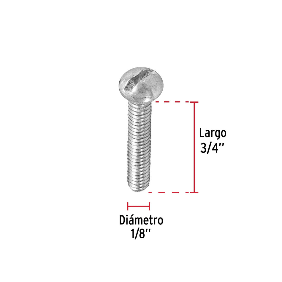 Bolsa con 500 tornillos 1/8' x 3/4' tipo estufa, Fiero Caja con 6, 44601