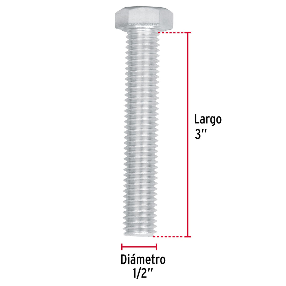 Bolsa con 20 tornillos 1/2' x 3' tipo máquina, FIERO Caja con 3, 44596