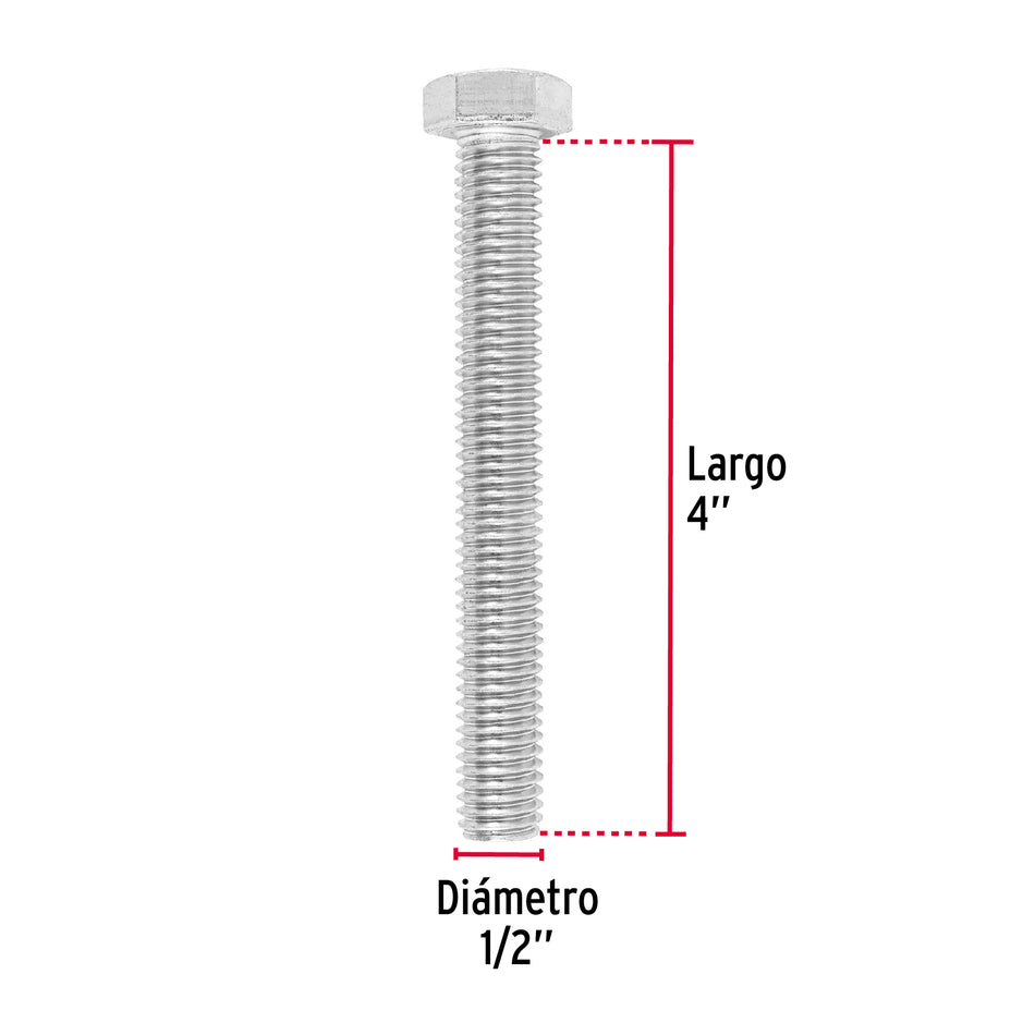 Bolsa con 15 tornillos 1/2' x 4' tipo máquina, FIERO Caja con 3, 44598