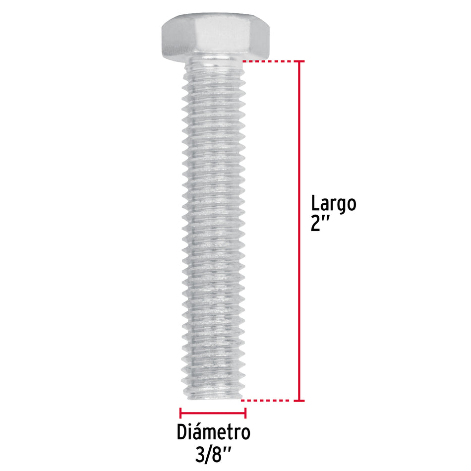 Bolsa con 60 tornillos 3/8' x 2' tipo máquina, FIERO Caja con 3, 44578