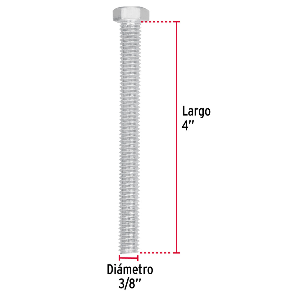 Bolsa con 30 tornillos 3/8' x 4' tipo máquina, FIERO Caja con 3, 44582