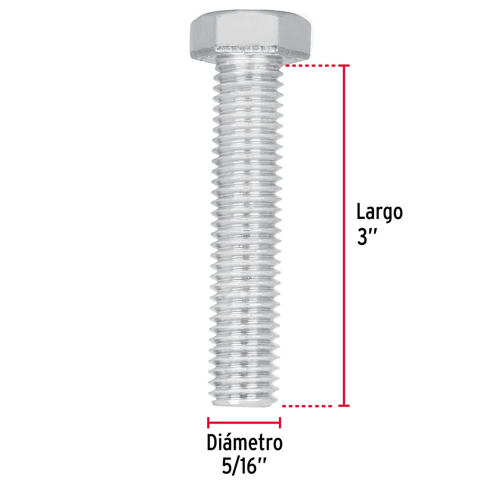 Bolsa con 60 tornillos 5/16' x 3' tipo máquina, FIERO Caja con 3, 44571