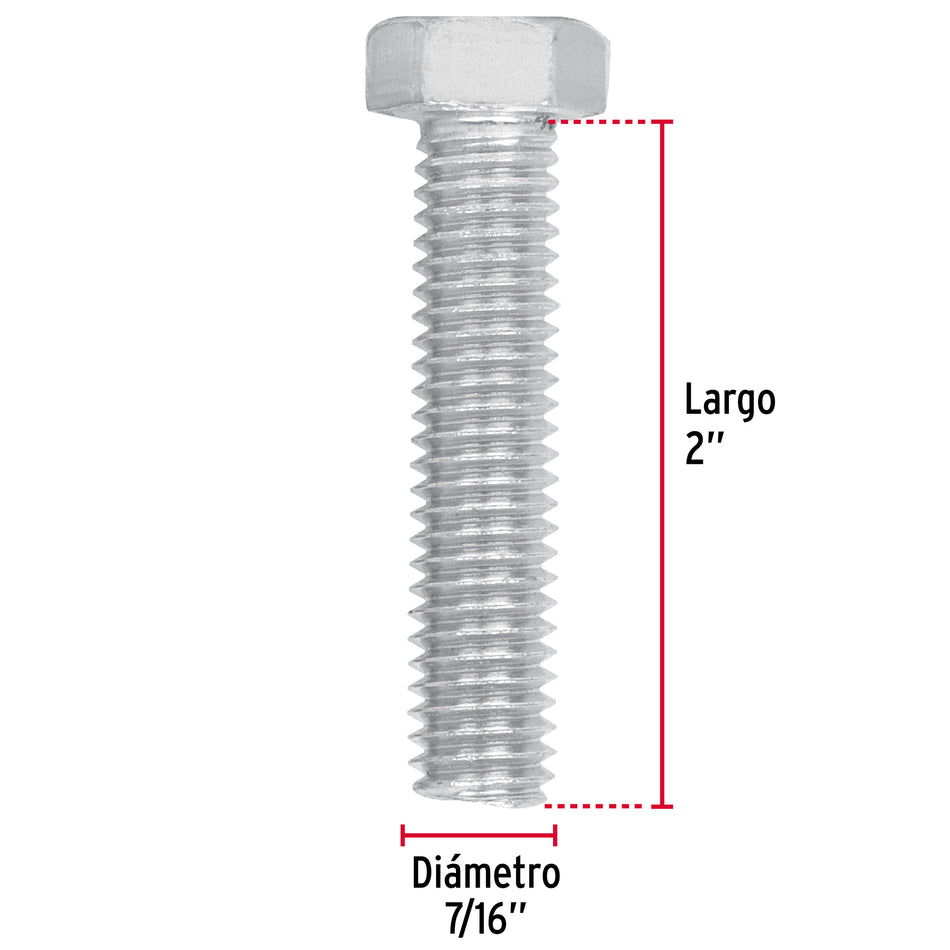 Bolsa con 40 tornillos 7/16' x 2' tipo máquina, FIERO Caja con 3, 44586