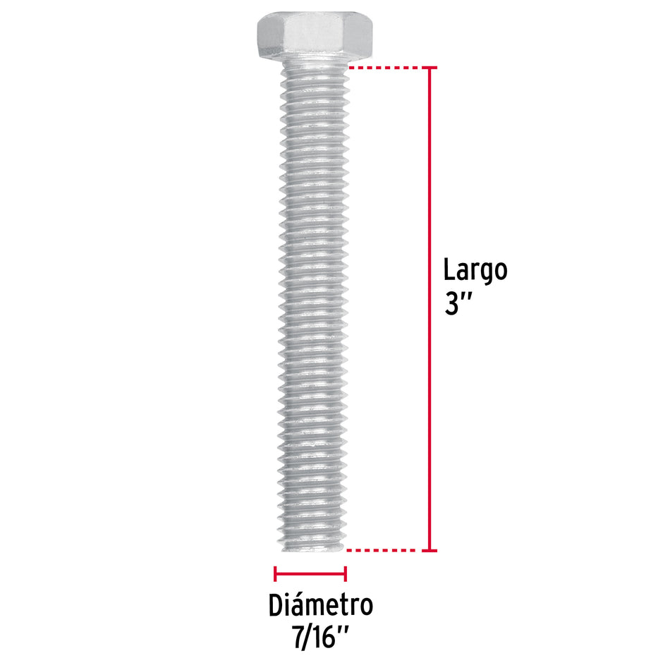 Bolsa con 30 tornillos 7/16' x 3' tipo máquina, FIERO Caja con 3, 44588