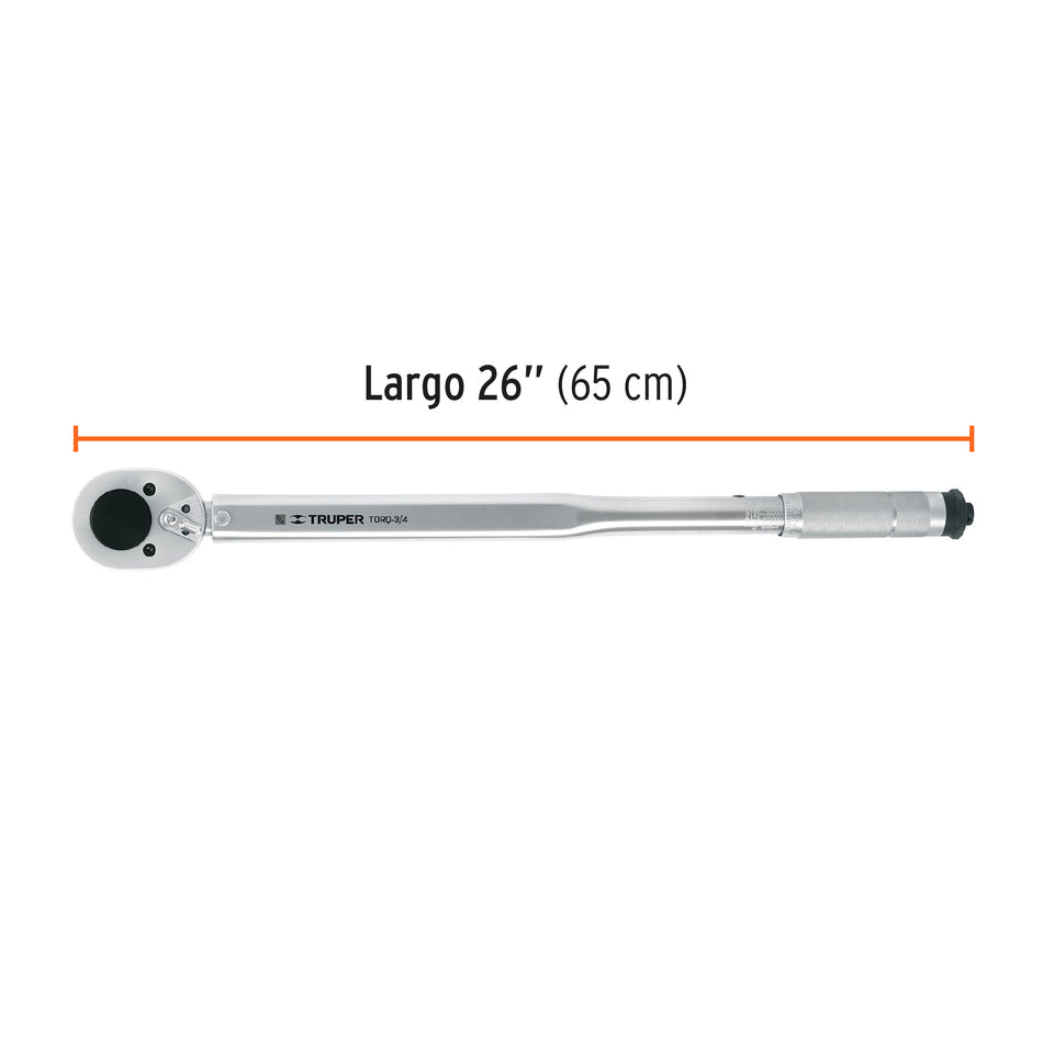 Torquímetro micrométrico, cuadro 3/4', Truper, 13547
