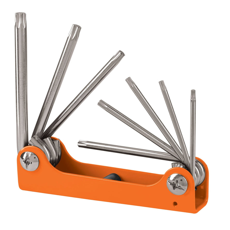 Juego de 8 llaves torx tipo navaja, cuerpo de lámina, TRUPER Caja con 6, 15569