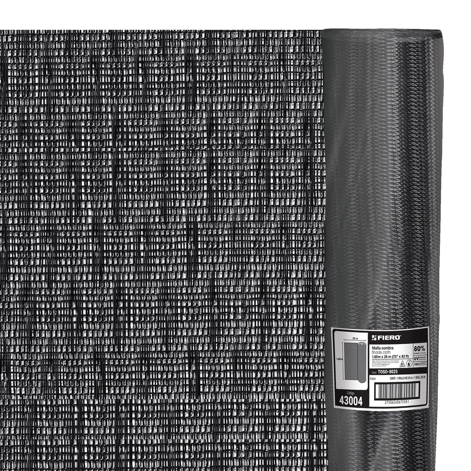 Rollo de toldo sombra 80% de 25 m x 1.85 m, Fiero, 43004
