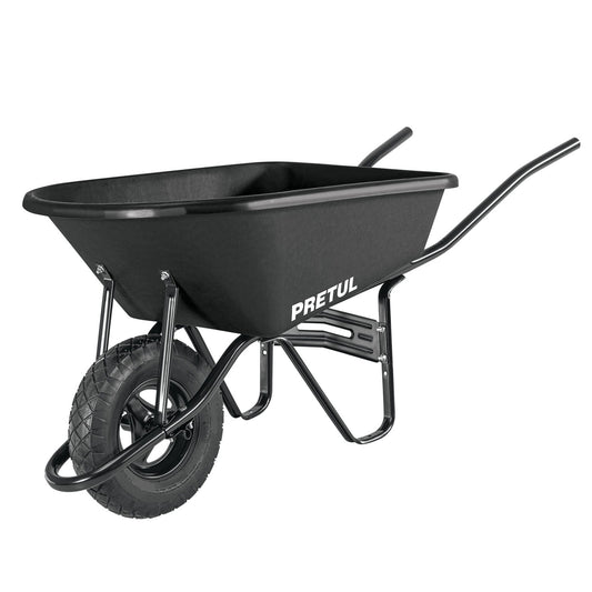 Carretilla concha plástica 5 ft3 Neumática b/tubular, Pretul, 22703