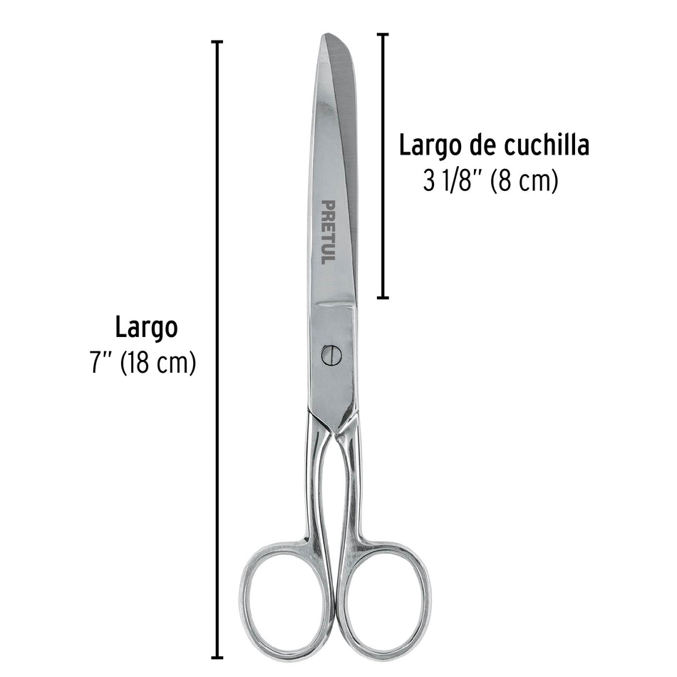 Tijera 7' de acero inoxidable para costura, PRETUL Caja con 6, 23156