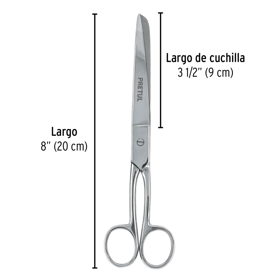 Tijera 8' de acero inoxidable para costura , PRETUL Caja con 6, 23158