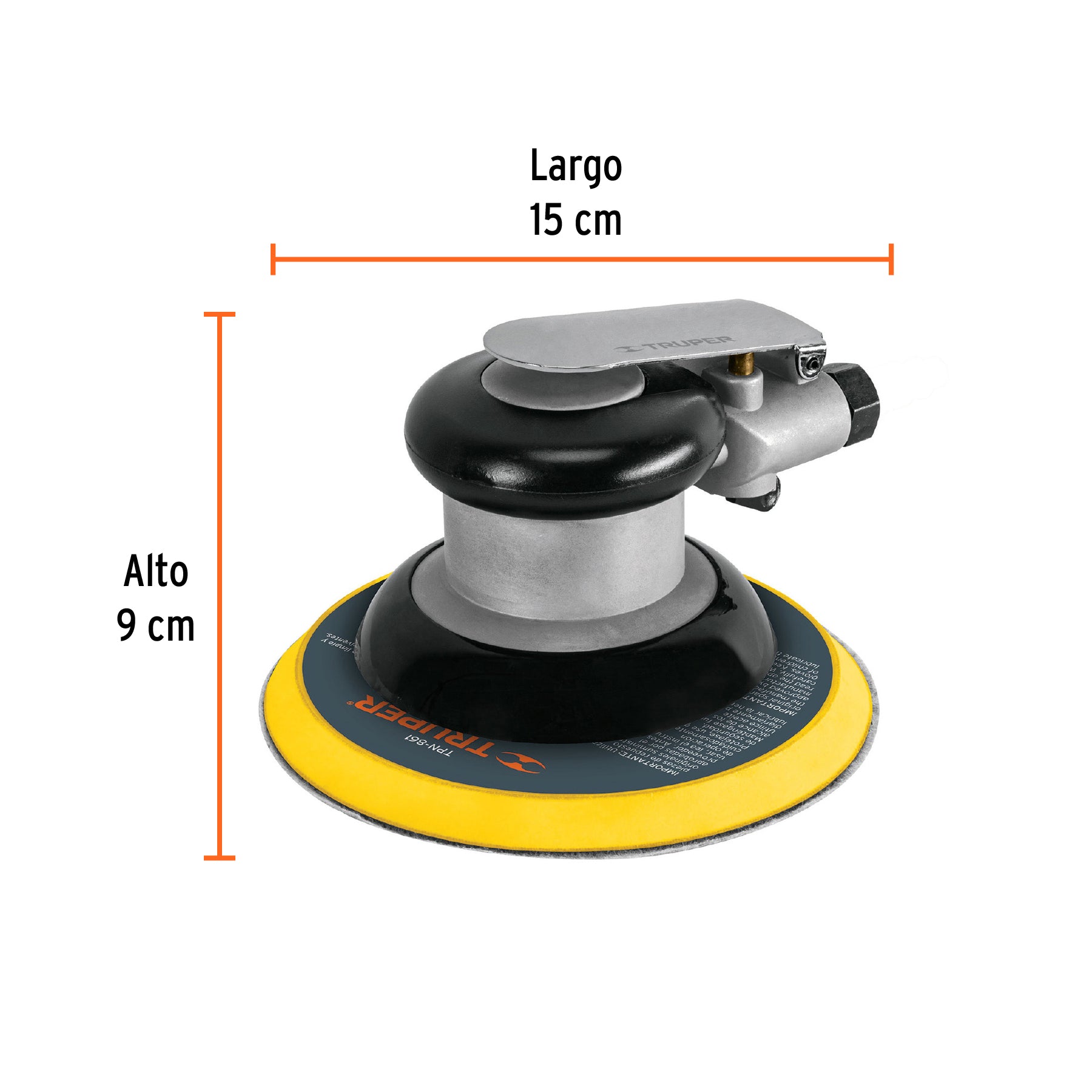 Lijadora orbital neumática industrial 6', Truper, 101895