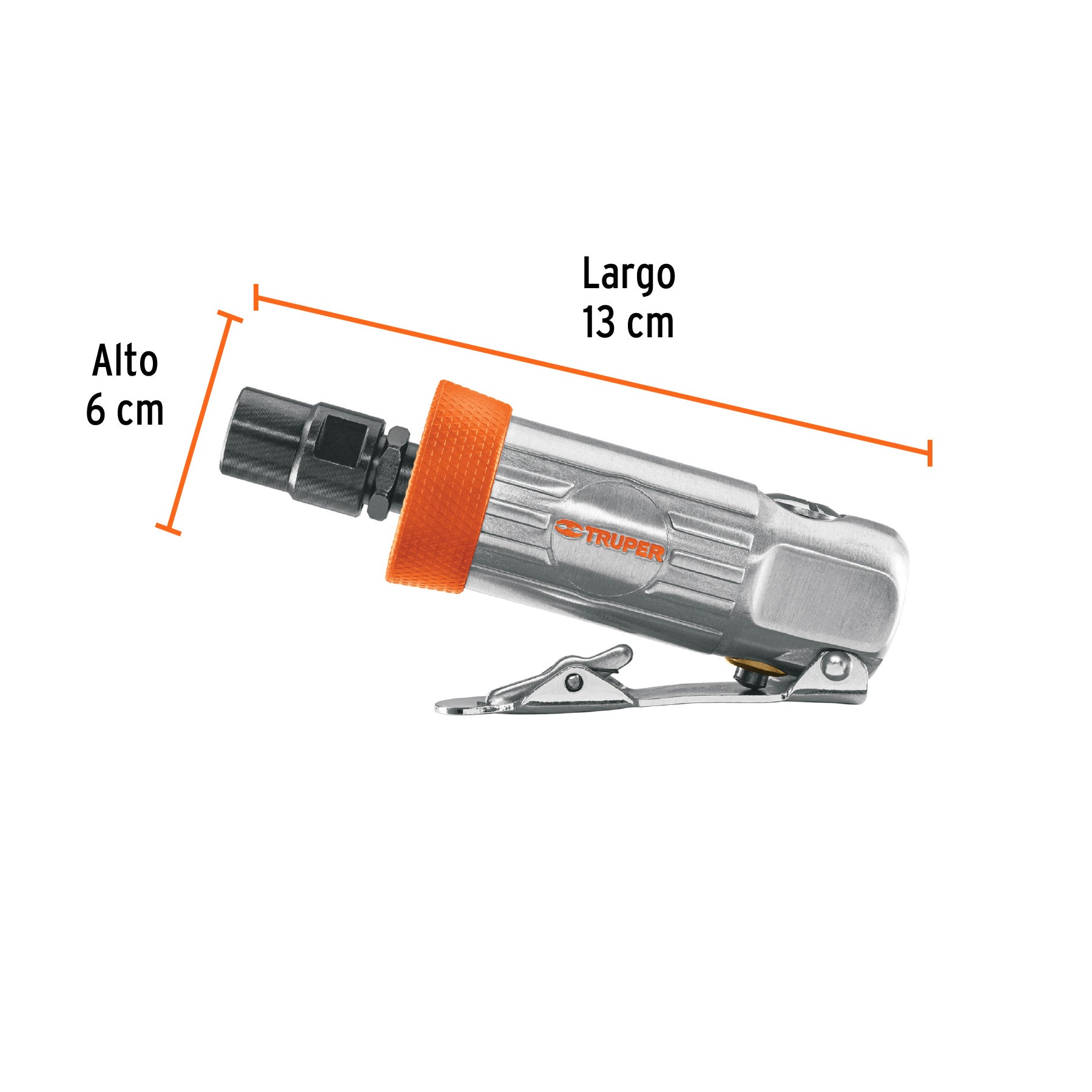 Rectificador neumático 1/4' recto, Truper, 11188