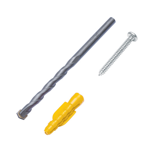 Kit de 20 taquetes 7/32' con pijas #8 y 1 broca 1/4', Fiero Caja con 10, 40759