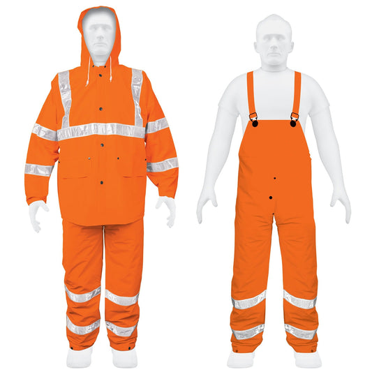 Conjunto impermeable doble capa naranja con reflejante, M Caja con 2, 17408