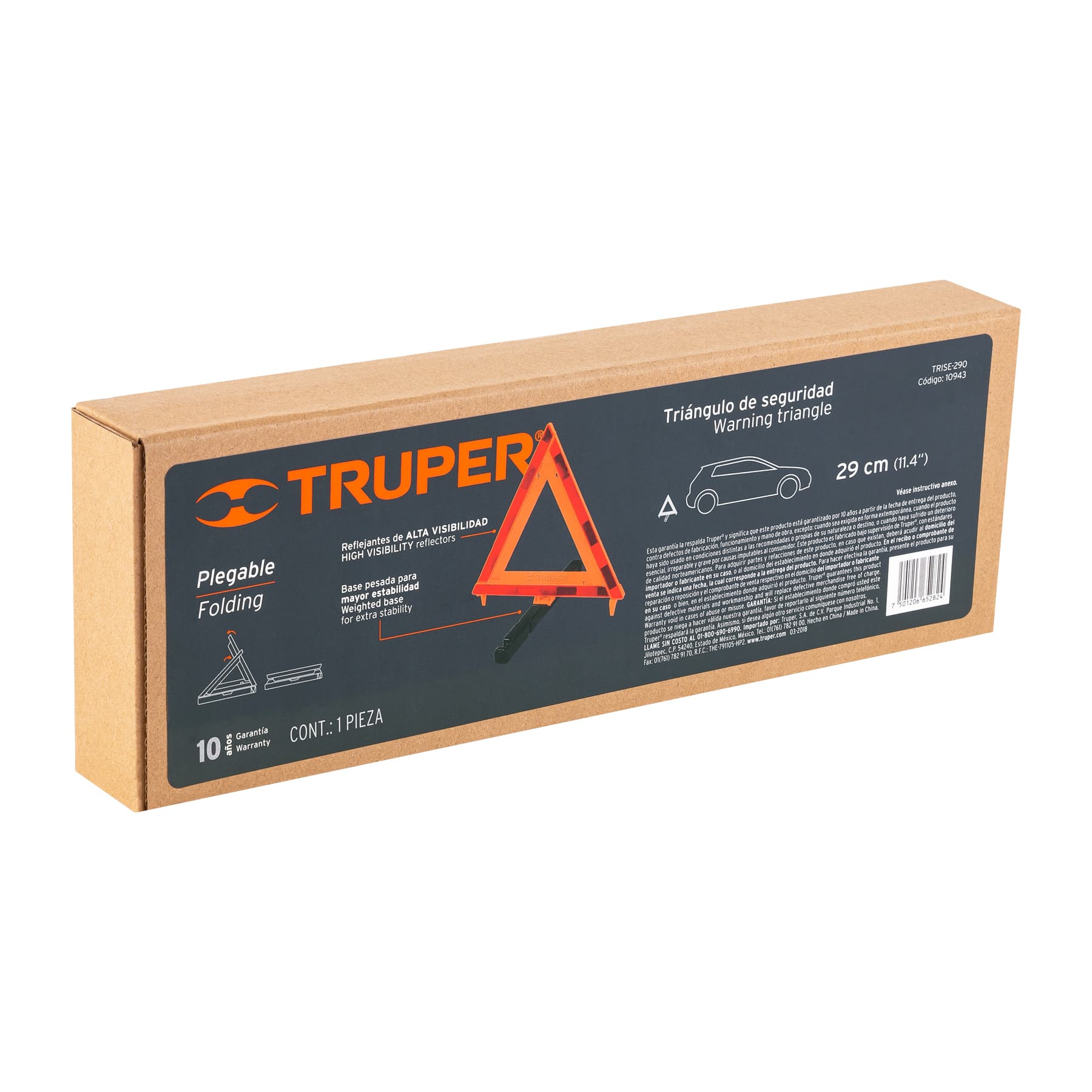 Triángulo de seguridad, 11', TRUPER Caja con 4, 10943