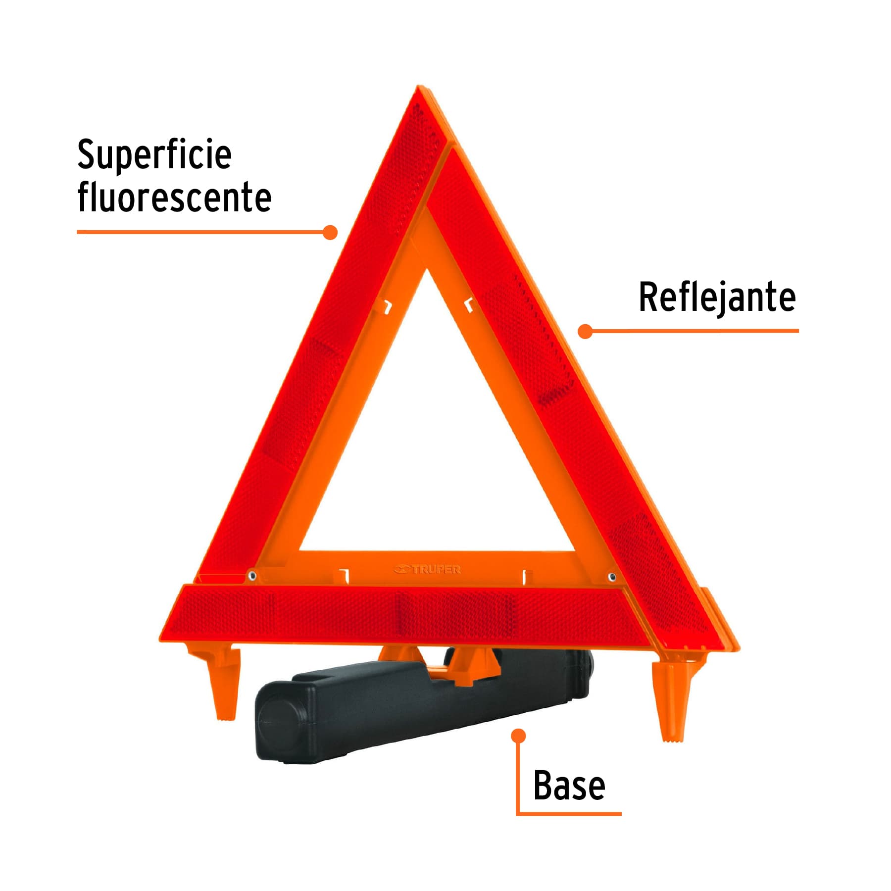 Triángulo de seguridad, 11', TRUPER Caja con 4, 10943