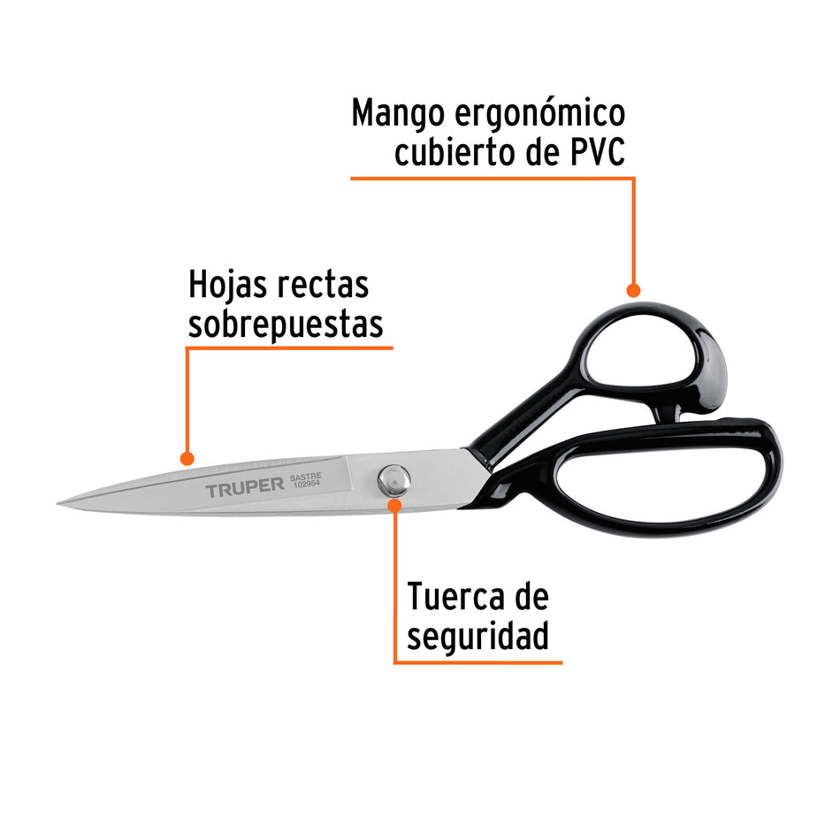 Tijera 9' para sastre, TRUPER Caja con 3, 102954