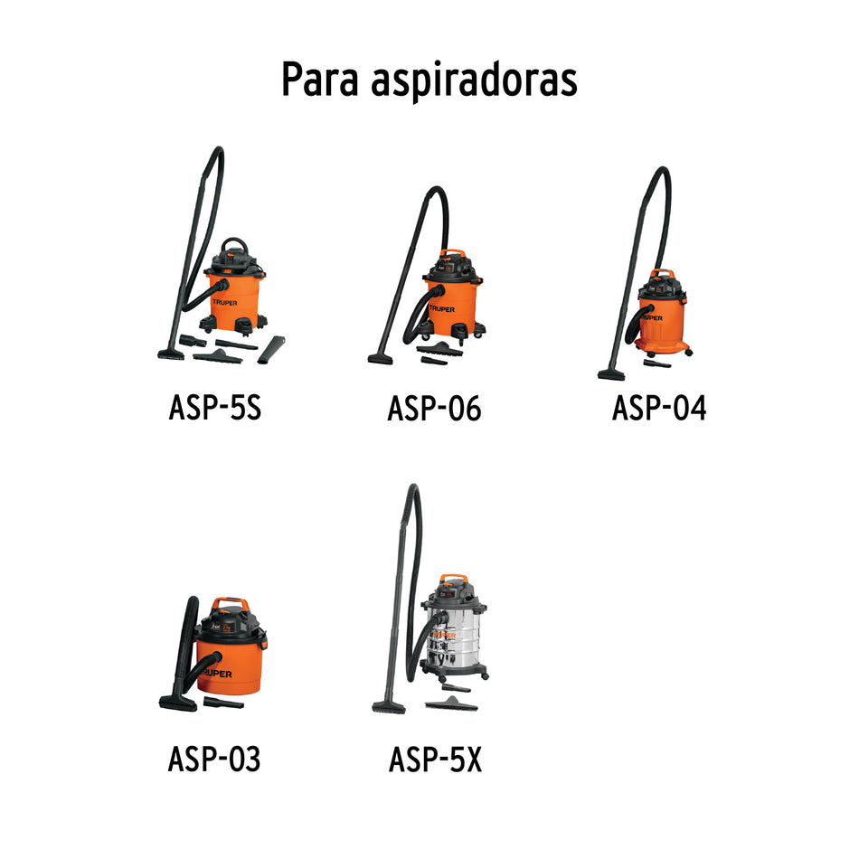 Tubo de extensión para aspiradoras 3, 4, 5 y 6 gal, Truper, 12077
