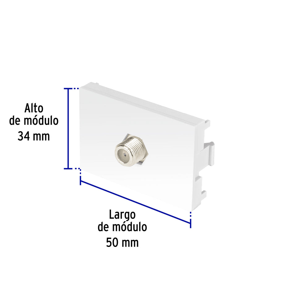 Toma de televisión blanco de 1.5 módulos, línea Lisboa Caja con 12, 47950