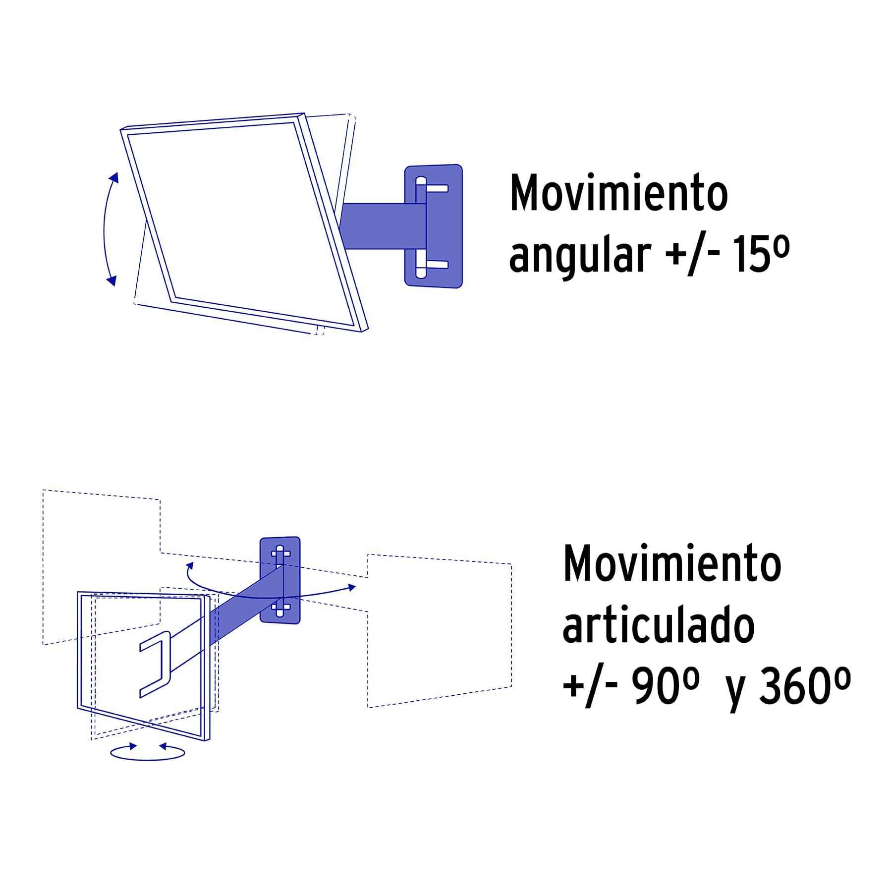 Soporte para pantallas 23' a 37' mov. angular y articulado, 46094