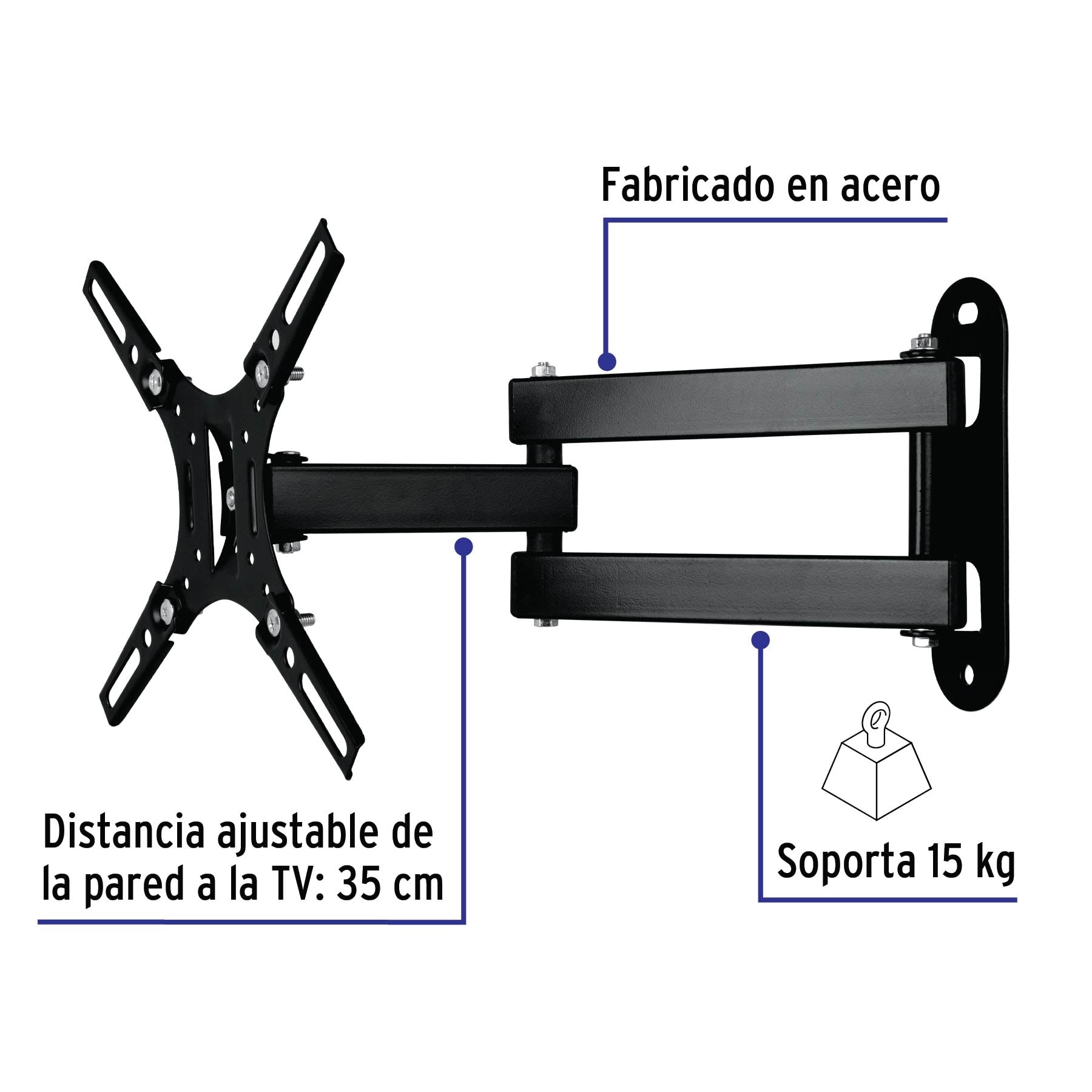 Soporte para pantallas 14' a 40' mov. angular y articulado, 48428