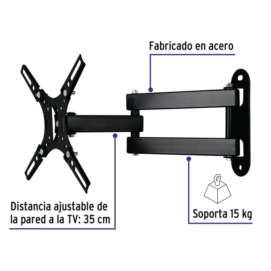Soporte para pantallas 14' a 40' mov. angular y articulado Caja con 2, 48428