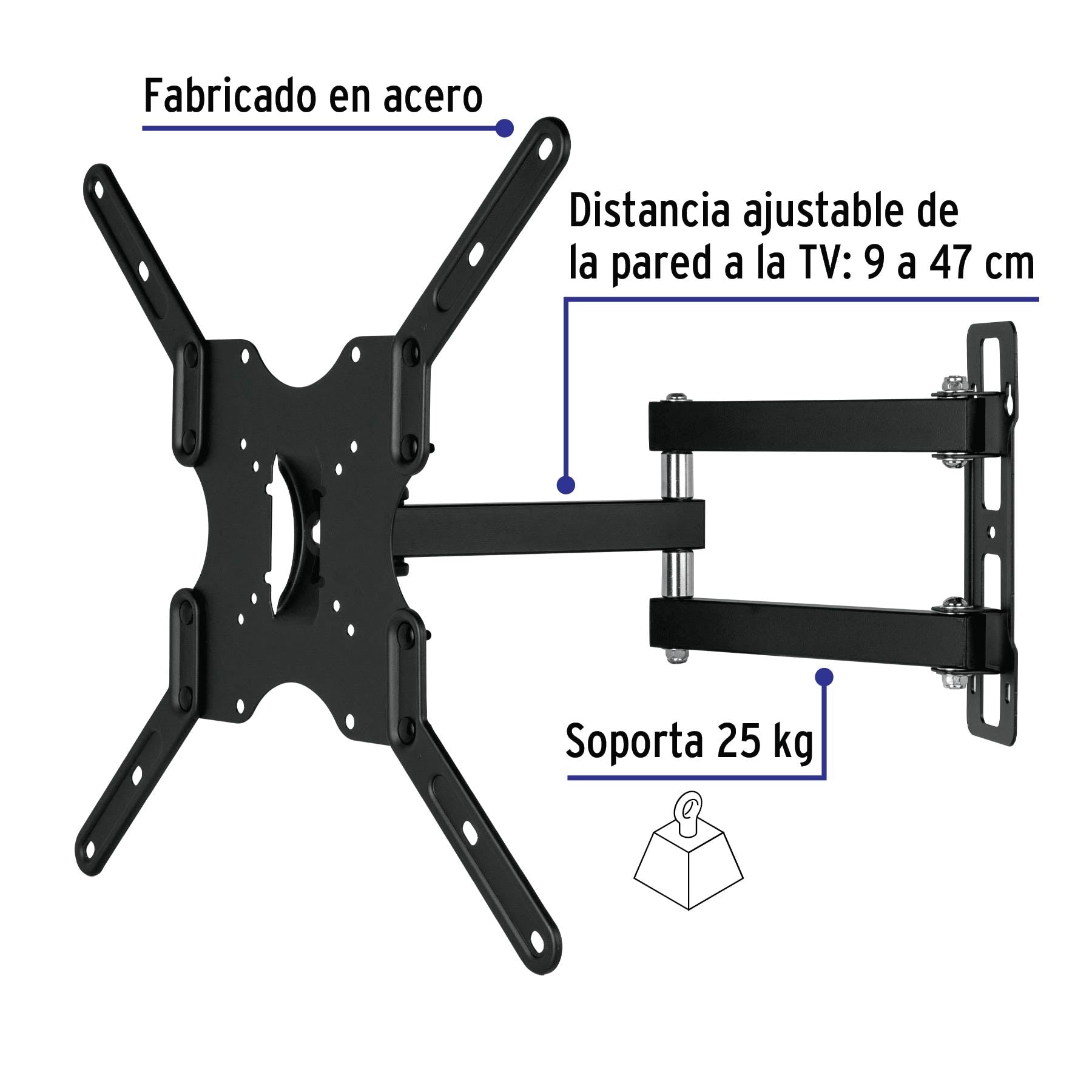 Soporte para pantallas 23' a 42' mov. angular y articulado, 46095