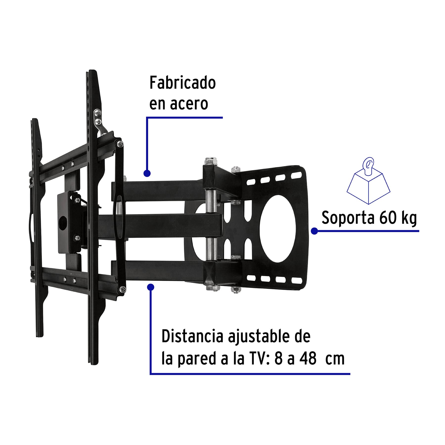 Soporte para pantallas 26' a 65' mov. angular y articulado, 46096