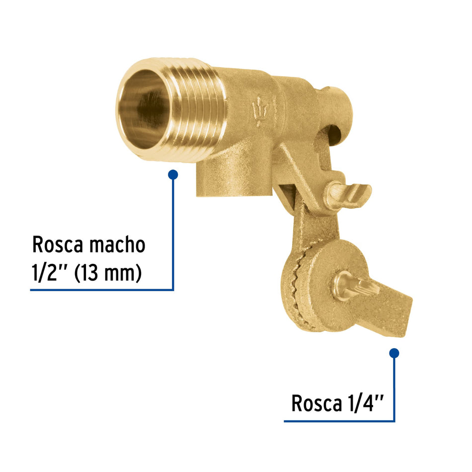Válvula de flotador de latón 1/2', Foset Caja con 12, 49034