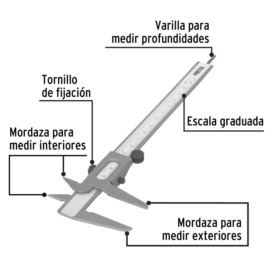 Vernier de 6', Pretul Caja con 6, 21455