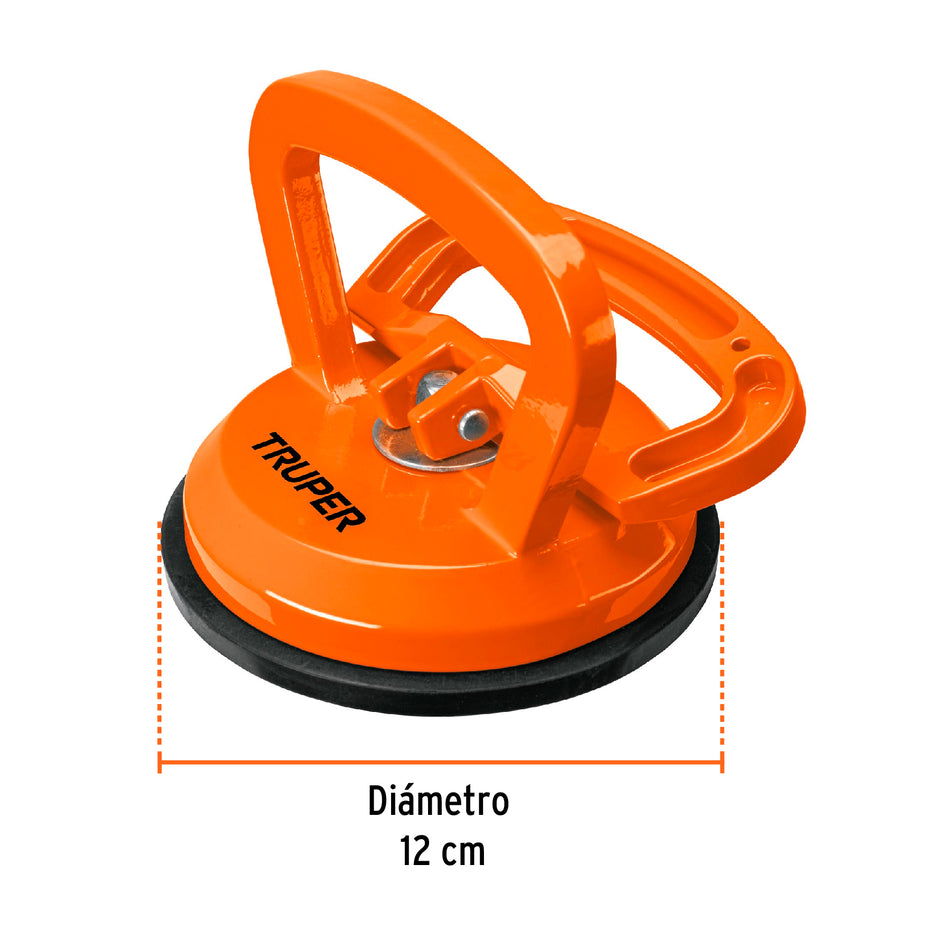Ventosa de aluminio para vidrio, 1 copa de succión, Truper Caja con 3, 100760