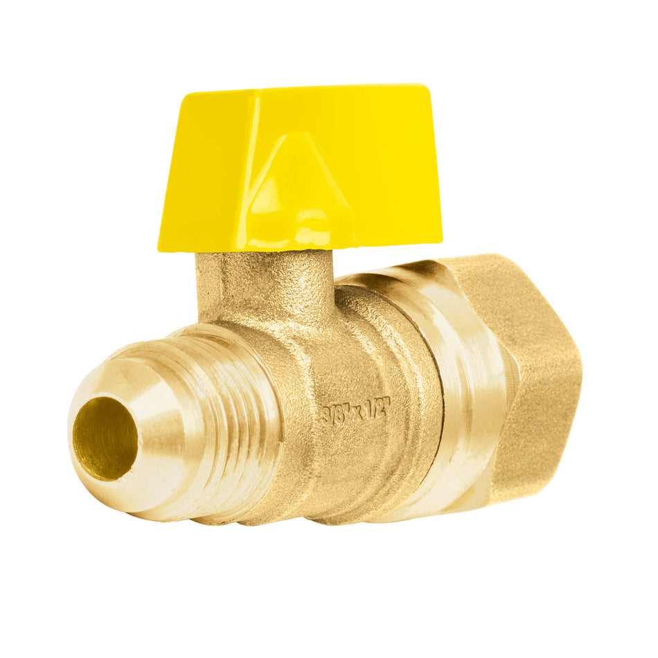 Válvula de control de latón para gas, 3/8' x 1/2', Foset Caja con 6, 49115