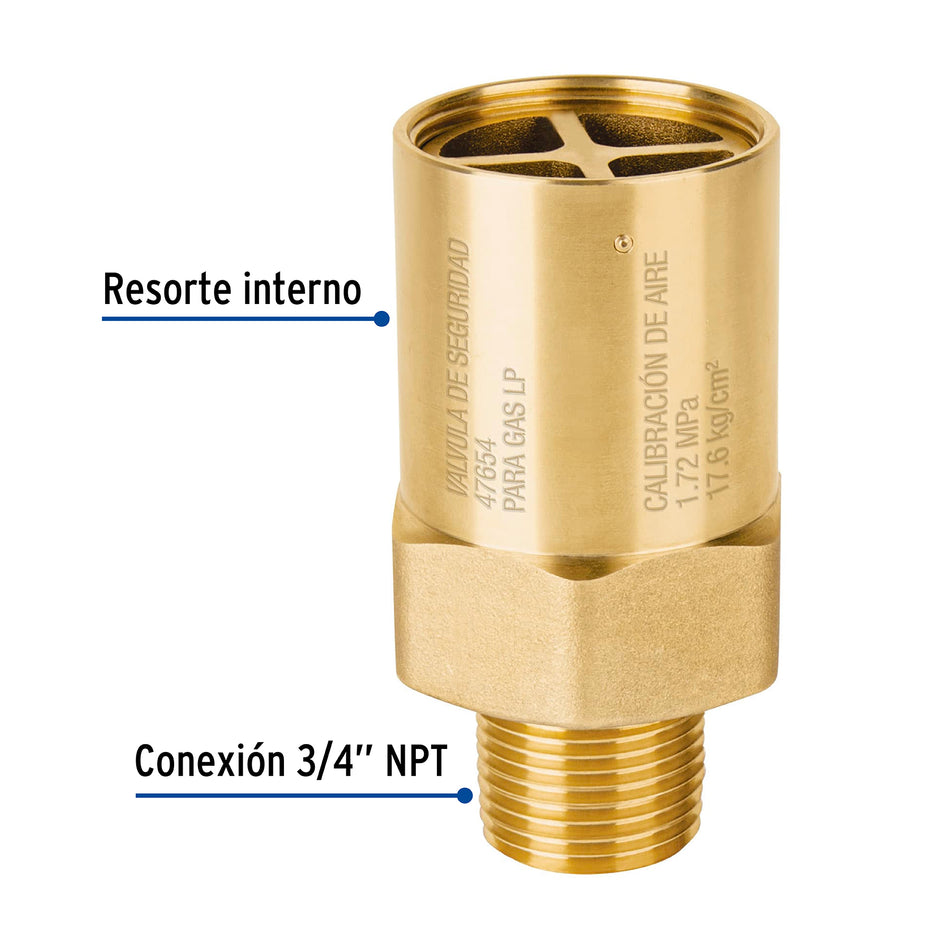 Válvula externa de seguridad para tanque estacionario,3/4' Caja con 2, 47654
